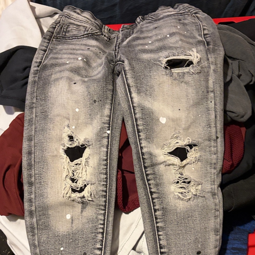 Distressed Gray kids Jeans